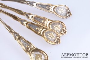 Набор чайных ложек. Серебро 800. Франция