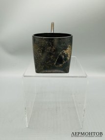 Подстаканник в стиле модерн с инициалами. Серебро 84 пробы, золочение, С. Мясоедов, Россия, 1899–1908 годы