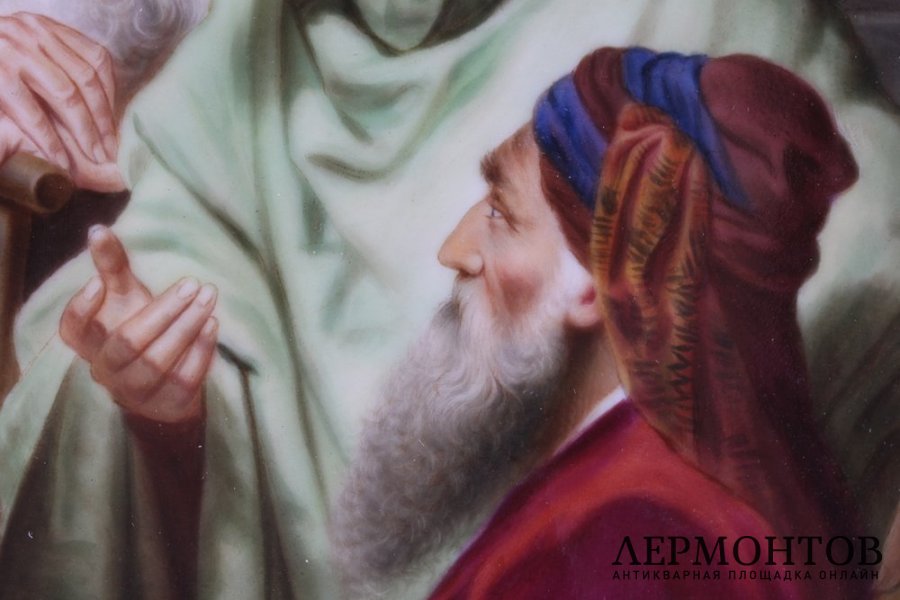 Пласт. Иисус в храме. Генрих Гоффман. Фарфор, живопись. Германия, KPM.
