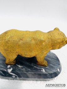 Статуэтка «Мишка». Бронза, камень, Россия, 19 век