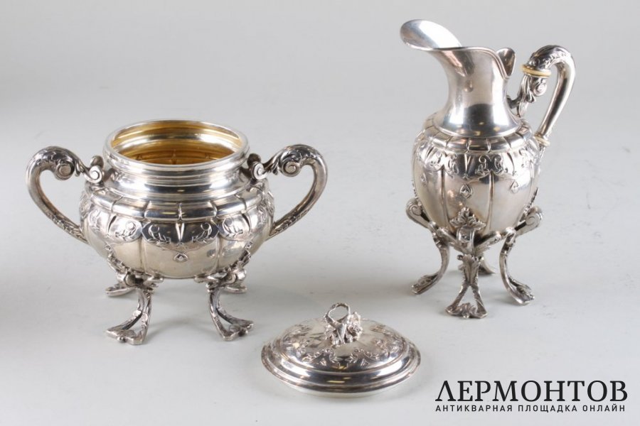Сервиз чайно-кофейный. Серебро 900 пробы. Австрия, конец 19 века.