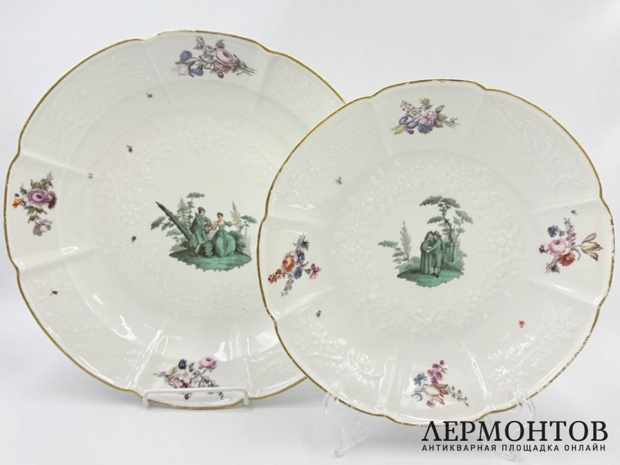 Блюдо Галантные сцены. Германия, Meissen, 18 век. Фарфор, роспись.