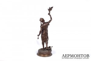 Скульптура Соколиная охота. Франция, Париж, автор модели P.-J. Mene. 2 пол. 19 в. Бронза.
