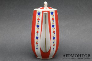 Кофейник, чайник. Авторский экземпляр. И. Коньков. Фарфор. СССР, Дулево, 1948-1952.