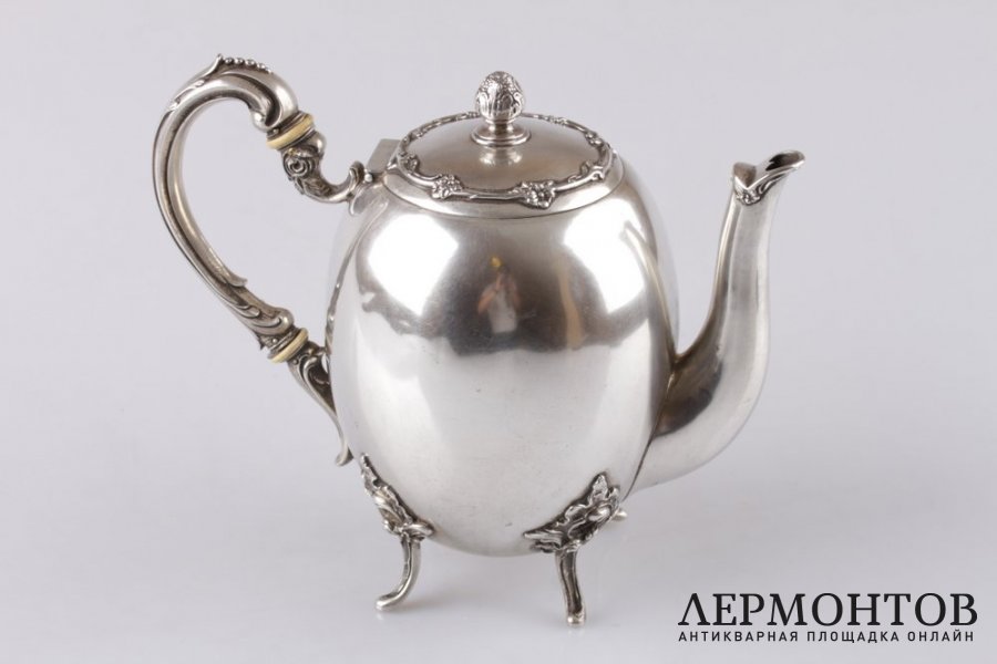 Кофейник в стиле рококо. Серебро 800 пробы. Германия