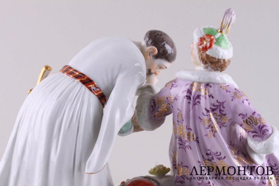 Статуэтка. Поляк целует руку даме. Фарфор, роспись. Мануфактура Мейсен, XX в.