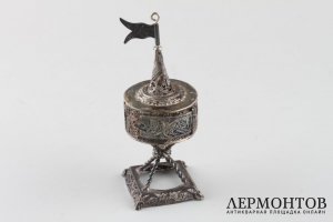 Бсамим для субботних благовоний в форме башни. Зап. Европа, 1 пол. 20 в. Серебро 925.
