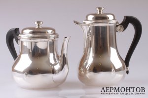 Чайный и кофейный сервиз ESCHWEGE. Серебро 950 пробы. Франция
