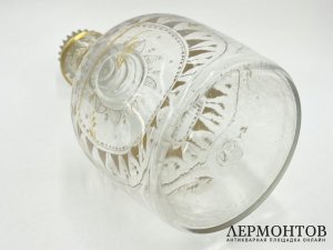 Графин и рюмки. Россия, Императорский стеклянный завод, 19 век. Стекло, роспись.