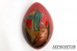Яйцо - шкатулка с изображением Иисуса Христа. Россия. Дерево.