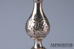 Парные шабатные подсвечники. Россия, конец 19 века, S. Szkarlat. Серебро 84.