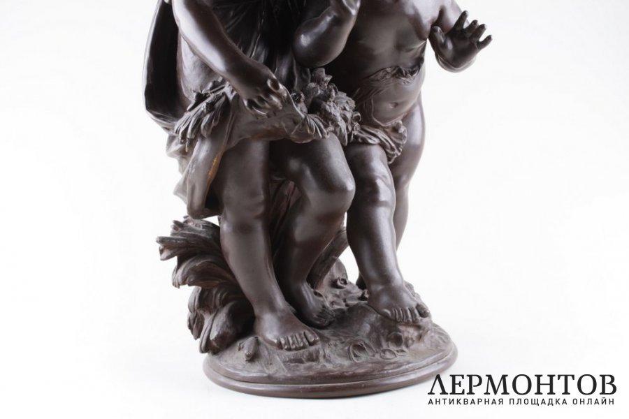 Скульптура Дети с птенцами. Бронза. Франция. Авт. Auguste Moreau.