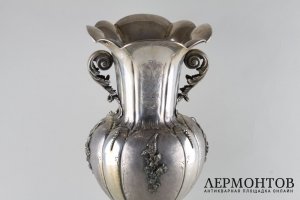 Ваза для цветов с широким горлом. Серебро 800 пробы. Италия, пер. пол. XX в.