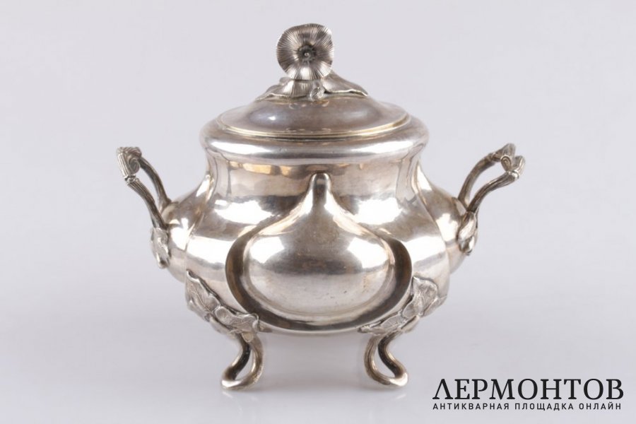 Сахарница в стиле ампир. Серебро 84 пробы. Российская империя