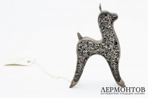 Фигурка Олененок. Скань, серебро. Россия, Красносельский ювелирный завод, 1990-е гг 