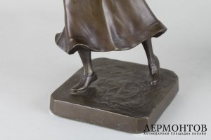 Парные скульптуры Теннисисты в стиле Ар Деко. Зап. Европа, 1930-е гг.  Шпиатр.