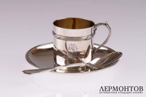 Кофейный набор Henin et Cie. Серебро 950. Франция