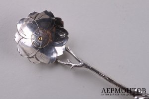 Чайная ложка . Серебро, золото. Китай. XIX в.