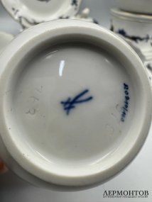 Чайный сервиз тет-а-тет «Синий дракон». Фарфор, роспись, Meissen, Германия, 20 век