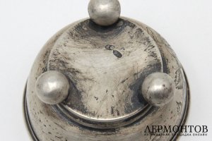 Солонка Чайная роза. Серебро 84 пробы. Российская империя, мастер КФ, 1880-90е гг.