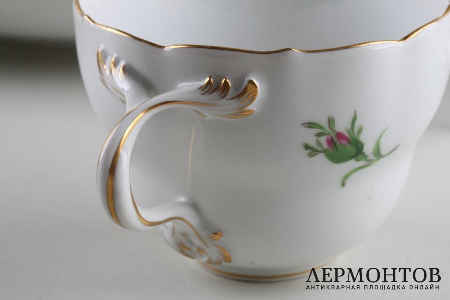 Чайный кофейный сервиз Розы на 6 персон. Германия, Meissen, перв. треть 20 в. Фарфор.