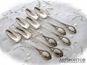 Чайный набор с щипцами. Серебро 950. Франция