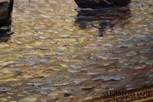 Картина. Морской пейзаж. Карол Шпрее. Холст, масло.  Германия