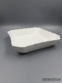 Квадратное блюдо из «Лебединого сервиза», 22,5 см. Фарфор, Meissen, Германия