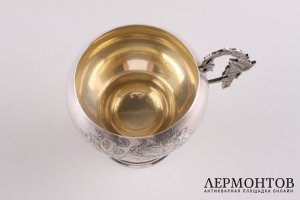 Чарка на ножке. Иванов Адриан. Серебро 84 пробы. Россия, Москва, 1894 г.