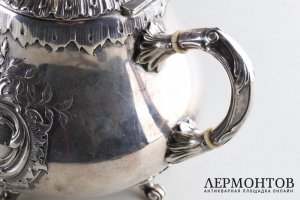 Чайник в стиле рококо. Серебро 84 пробы. Россия,1875-1894 годы