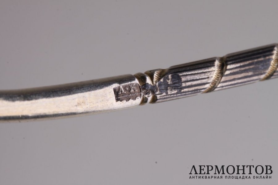 Чайные ложки с чернью. Серебро 84 пробы. Россия, 1880-е годы.