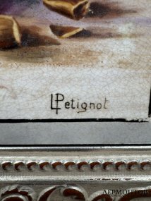 Пласт «Натюрморт с фруктами». Фарфор, роспись, художник Lucien Petignot, Франция, начало 20 века