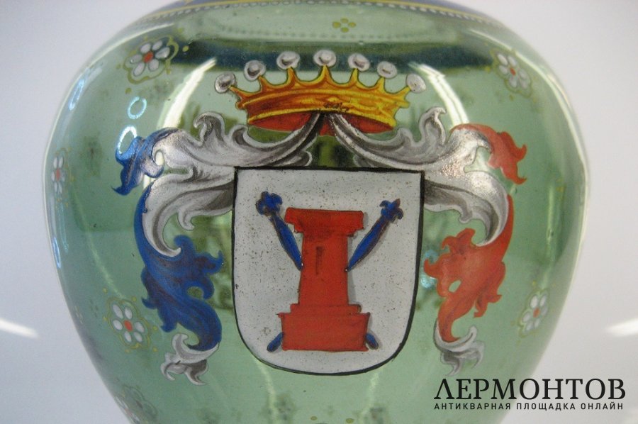 Кувшин. Стекло, ручная роспись. Европа, XIX век.