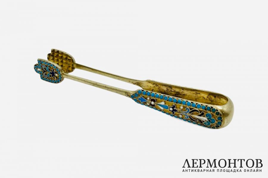 Серебряные щипцы для сахара. Россия, серебро 84 пробы, конец XIX века