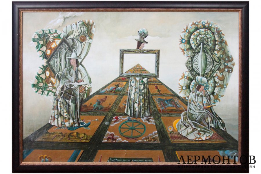 Картина. Зеркало. Таро., 2000 г. А.А. Гажур. Холст, масло.