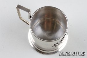 Подстаканник со стаканом. Серебро 84 пробы. Российская империя, 1894.