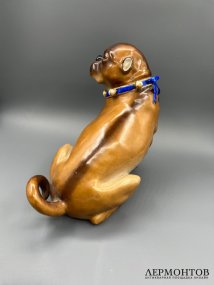 Статуэтка «Мопс». Фарфор, роспись, предположительно Meissen, Германия, конец 19 века