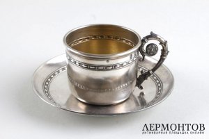 Кофейная пара в классическом стиле. Серебро 800 пробы. Франция