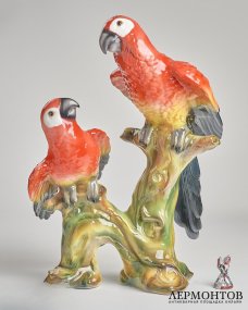 Скульптура «Попугаи ара». Керамика, Ceramiche Boxer, Италия, 1980–1990-е годы