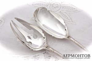 Салатная пара E. Puiforcat. Серебро 950. Франция