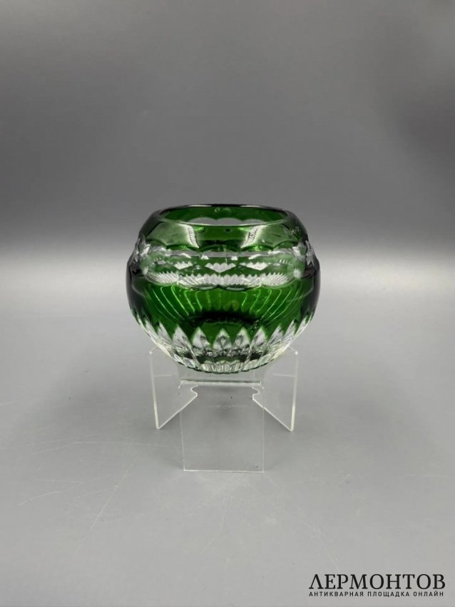 Парные подсвечники «Nadya», изумрудный и аметистовый. Цветной хрусталь, Faberge
