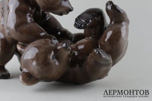Статуэтка Играющие медвежата. Фарфор.  Rosenthal, Германия, середина XX в.