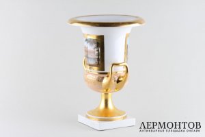 Ваза-кратер с пейзажами старого Берлина. Фарфор, роспись. KPM, начало ХХ века.
