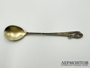 Ложка кофейная. Россия, бр. Грачевы, 1900-е гг. Серебро 84 пробы, эмаль.