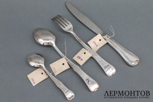 Серебряный столовый набор на 6 персон. Мстерский ювелир.925 проба. Россия. XXI в. 