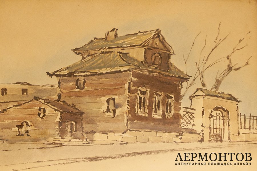 Чаплинский Я.Б. Голутвинский переулок. СССР, 10 августа 1957 г. Бумага, акварель.