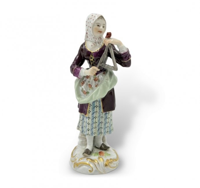 Статуэтка Парижские крикуны Музыкант. Meissen, 1 тр. 20 века. Фарфор, роспись.