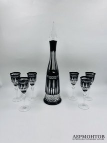 Набор для крепких напитков: штоф и 6 рюмок. Хрусталь, Cristallerie Strauss, Бразилия