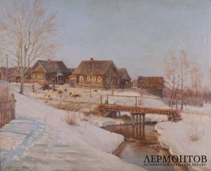 Картина. Солнечный день. Начало весны.  Каманин Александр Михайлович. Холст, масло. 1950 г.  
