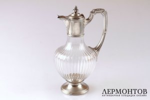Графин A. Debain. Серебро 950 пробы, хрусталь. Конец XIX в. Франция